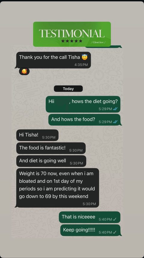 500Kcal.fit customer testimonial screenshot