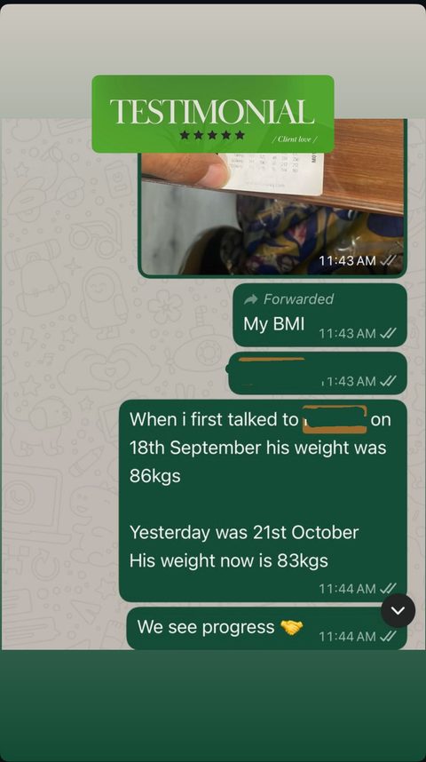 500Kcal.fit customer testimonial screenshot
